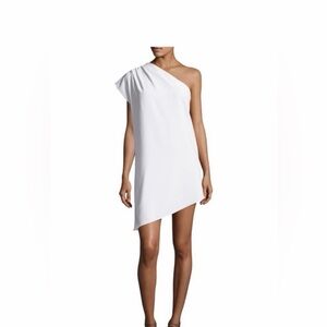 Alice + Olivia Melina Off White One-Shoulder Dress- size 0